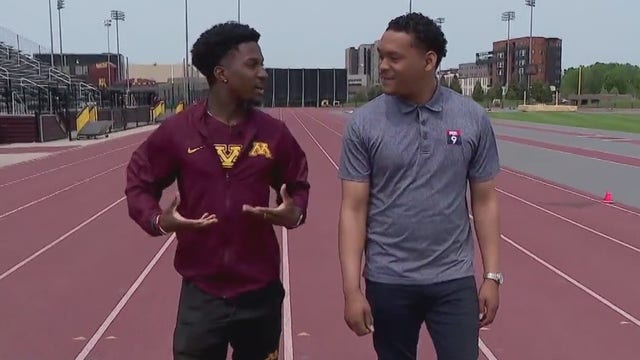 100 meters with Gophers track sprinter Kion Benjamin