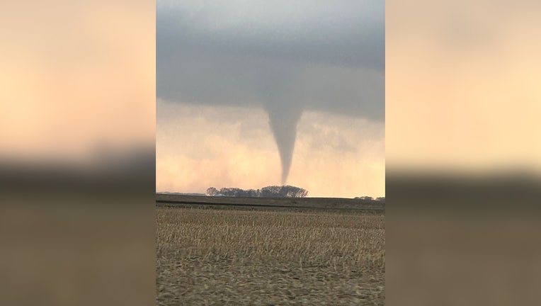 A tornado funnel in Prinsburg, Minnesota. (Photo courtesy of Brian Punt)