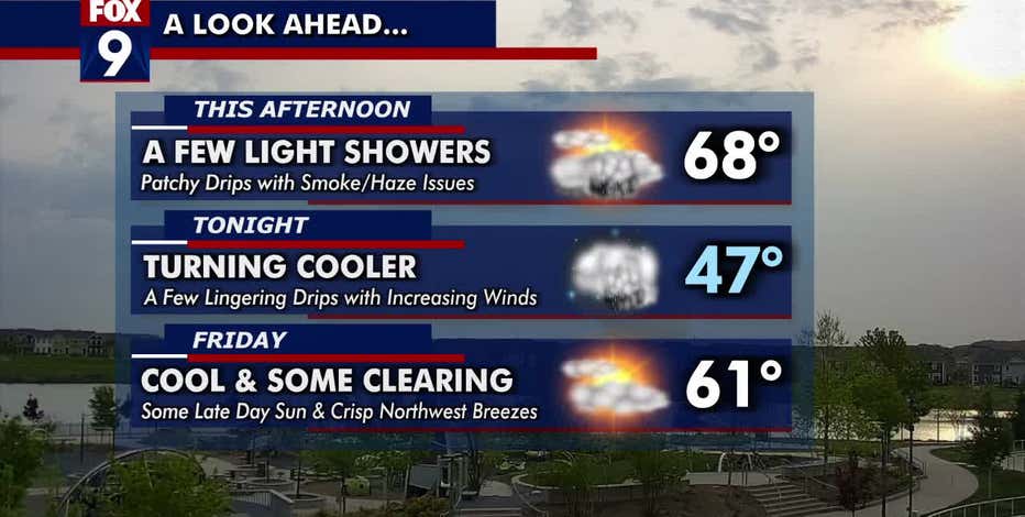 Minnesota weather: Wildfire smoke lingers, rain showers possible