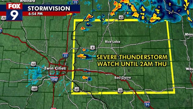 Severe thunderstorm watch issued for NW Wisconsin