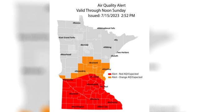 Air quality alert extended for parts of Minnesota through Sunday