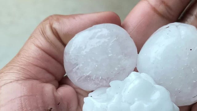 Hail hammers Minneapolis during Friday evening commute