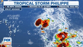 Tropical Storm Philippe continues to struggle but Invest 91L expected to develop soon in Atlantic