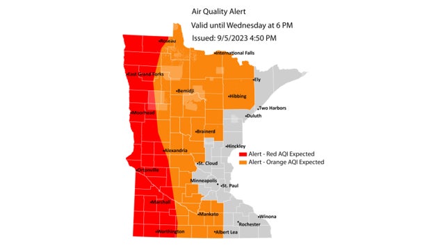 Air quality alert expanded for western and northern Minnesota due to wildfires