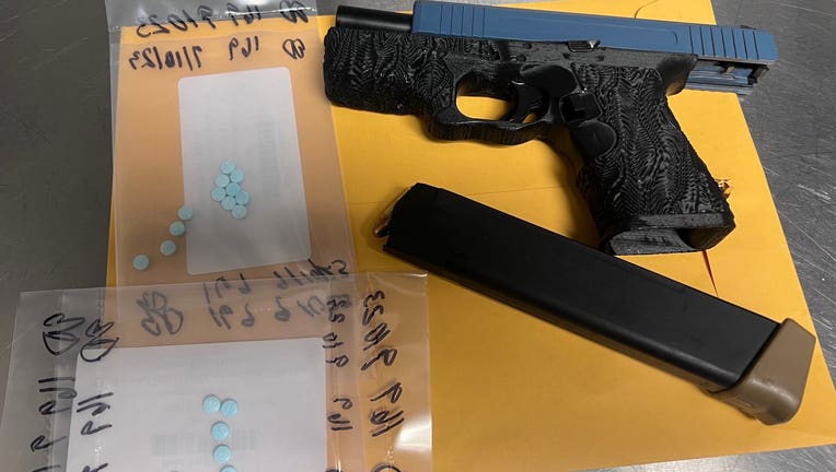Ghost gun and suspected fentanyl recovered after a single-car crash.