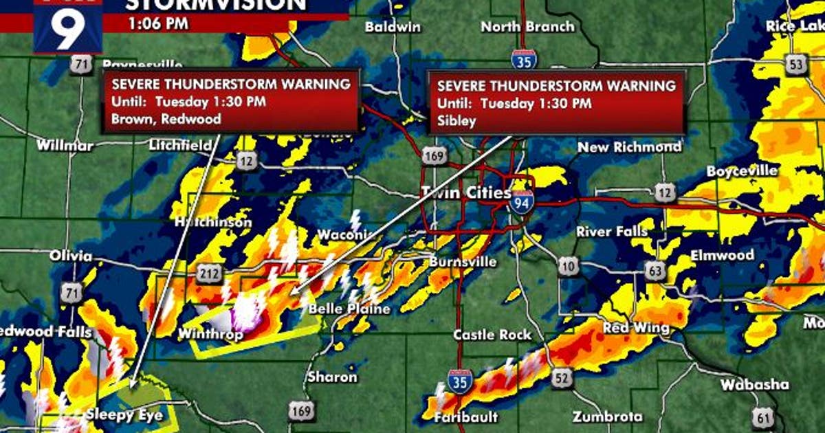 Minnesota weather: Storms, with hail possible, move through Twin Cities metro | FOX 9 Minneapolis-St. Paul