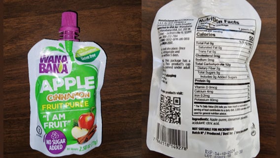 WanaBana fruit pouches found to have 'extremely high' levels of lead, FDA warns