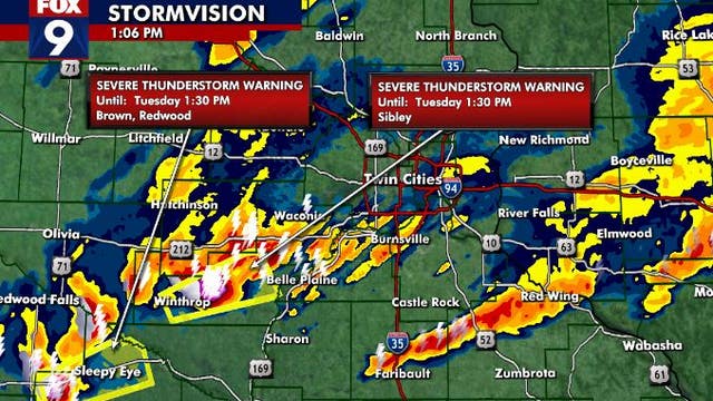 Minnesota weather: Storms, with hail possible, move through Twin Cities metro