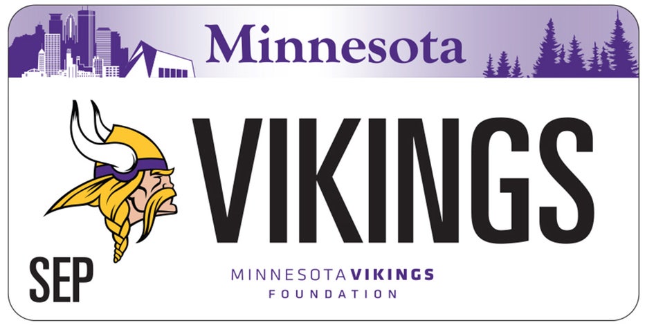 Vikings reveal special license plate design available in January