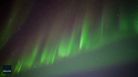 Watch: Auroral beads dance across starry sky
