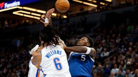 Timberwolves rally to beat Thunder 106-103, Anthony Edwards leaves with hip contusion