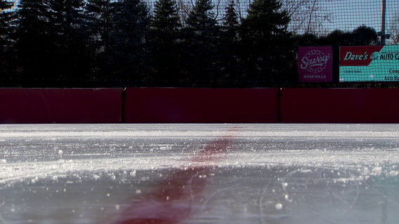 50 degrees and ice skating in Minnesota on the Roseville Oval