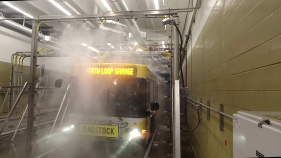 Metro Transit using rainwater to clean busses at new garage