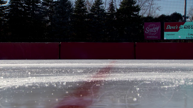 50 degrees and ice skating in Minnesota on the Roseville Oval