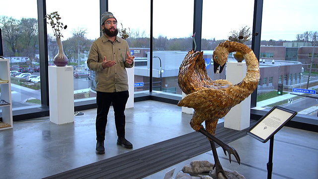 Minneapolis artist uses gourds from grandma's backyard to create garden of art