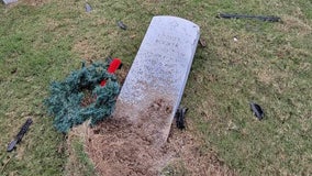 Truck driver plows through national cemetery, damaging veterans' headstones