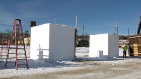 Snow piles up in Stillwater ahead of sculpting championship