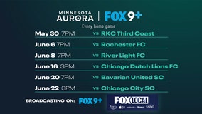 Minnesota Aurora home games on TV on FOX 9+, streaming in 2024
