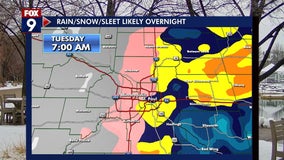 MN weather: Rain turns to snow Tuesday morning