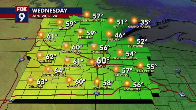 Minnesota weather: Midweek mellow for a sunny, calm Wednesday
