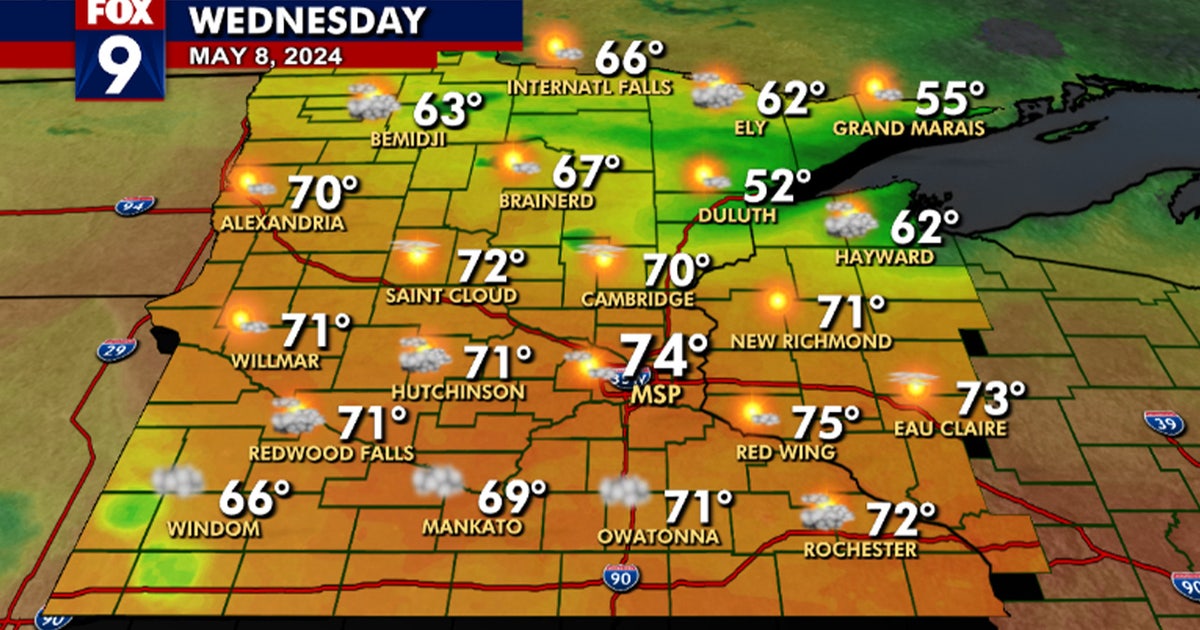 Minnesota weather: Warmer Wednesday, late day scattered rumbles | FOX 9 ...