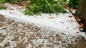 Photos: Hail falls as storms pass through Twin Cities metro