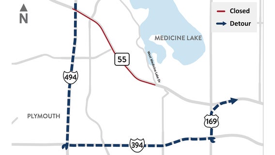Highway 55 in Plymouth will be closed this weekend