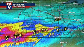 Minnesota rain totals: Wet Thursday, Friday in southern half of state