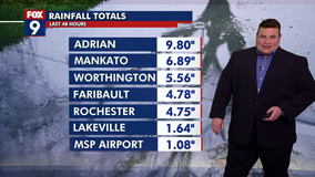 Minnesota rain totals: Southern region drenched again Friday evening