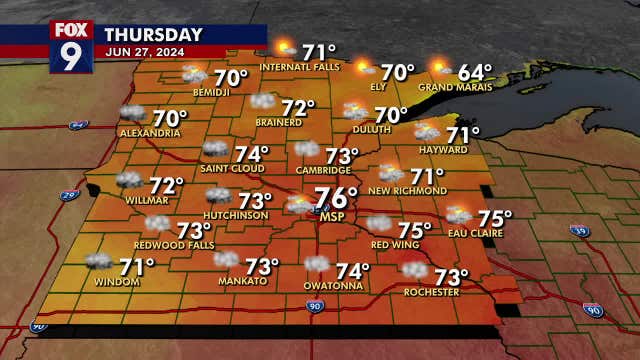 Minnesota weather: Mild Thursday with pocket showers late