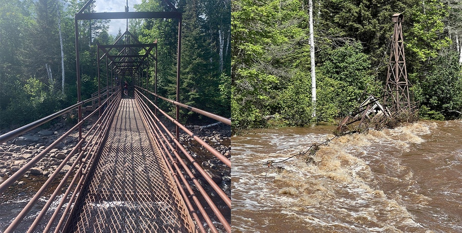 Tettegouche State Park bridge destroyed due to flooding