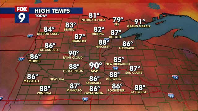 Minnesota weather: Twin Cities hits 90 degrees for first time this year