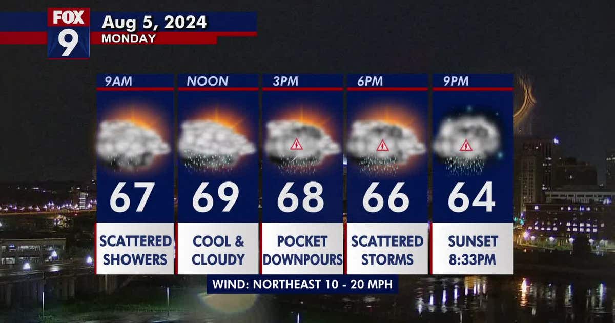 Minnesota weather: Cloudy, cool and rainy day Monday | FOX 9 ...