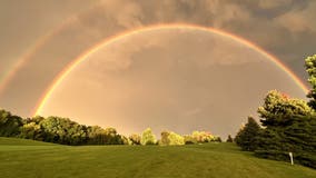 Photos: Double rainbow shines after first round of MN storms