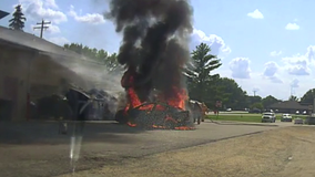 Teen saves coworker from burning car after medical emergency