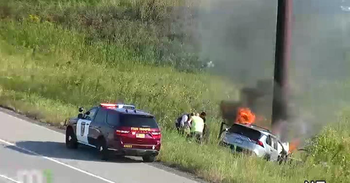 Law enforcement, good Samaritan rescue driver from car fire in ...