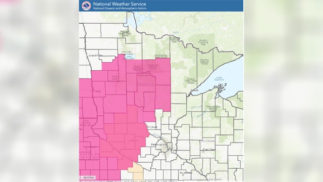 Red Flag Warning issued for areas of western, central Minnesota