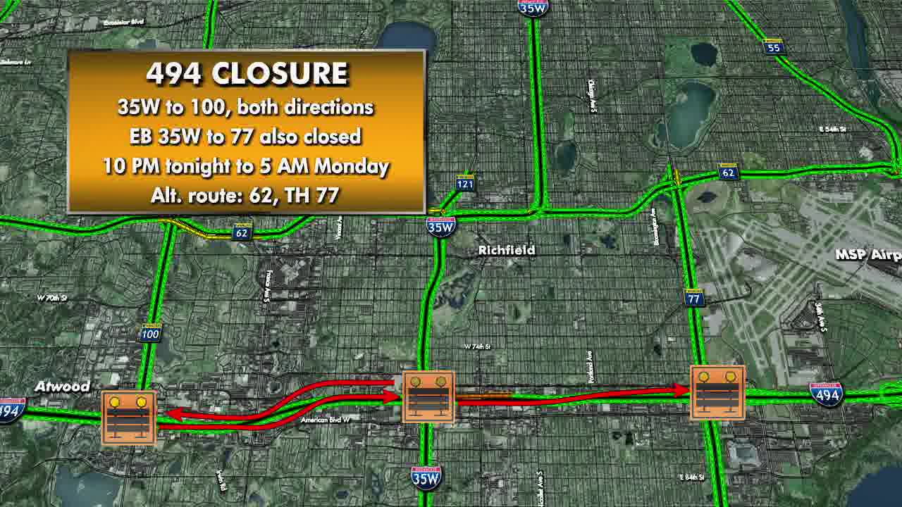 I-494 in Bloomington will be closed this weekend | FOX 9