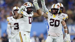 Gophers' coach P.J. Fleck gives fans game ball after 21-17 win over UCLA at Rose Bowl