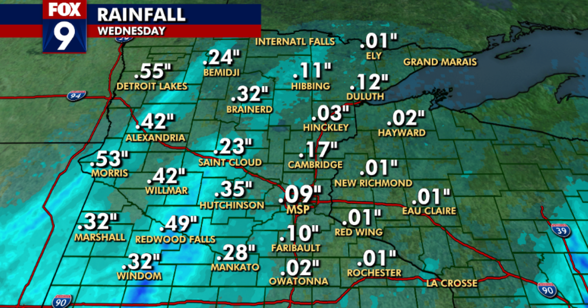 Minnesota weather: Rain totals from Wednesday | FOX 9 Minneapolis-St. Paul