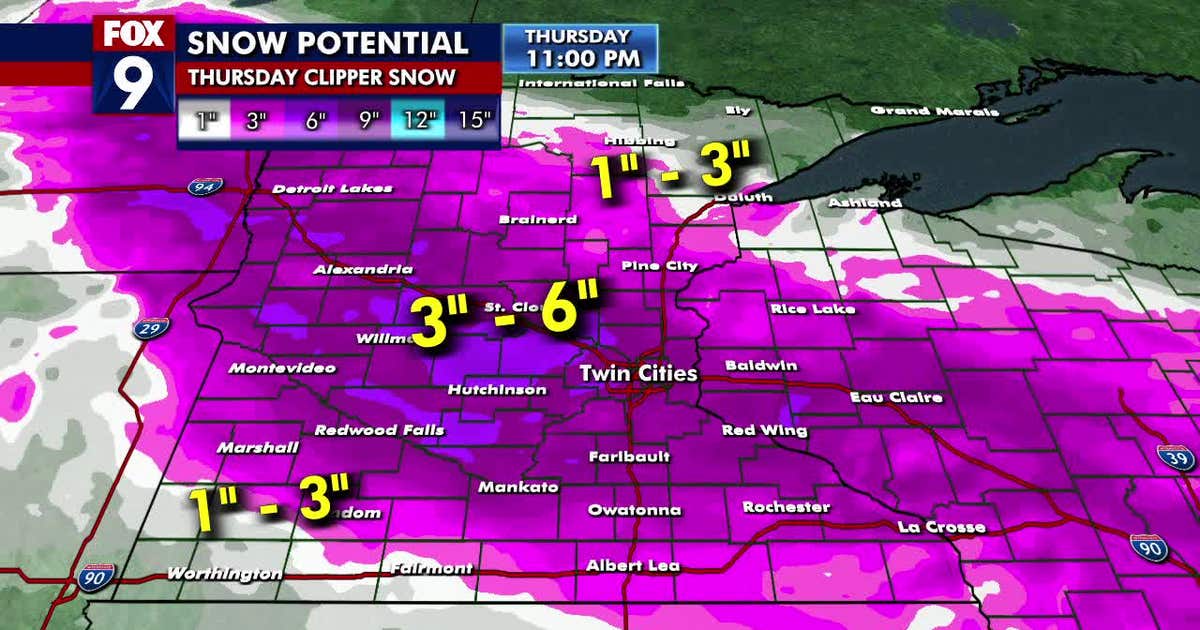 MN weather: Timeline of what to expect with Thursday's snow | FOX 9 ...