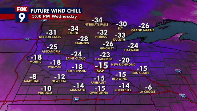 Minnesota weather: Gusty breezes, turning bitterly cold Wednesday