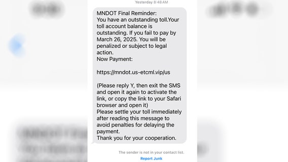 MnDOT warns of text scams requesting overdue toll, E-ZPass payments