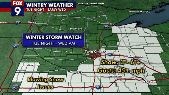MN weather: Slushy accumulating snow possible late Tuesday and early Wednesday