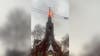 St. Paul church steeple catches fire after suspected lighting strike