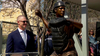 Joe Mauer celebrates unveiling of his statue at Target Field