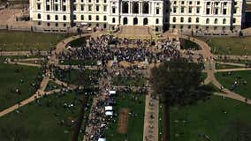 'Hands Off' protest at Minnesota State Capitol for Earth Day