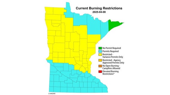 DNR adds 27 Minnesota counties to burn restrictions list
