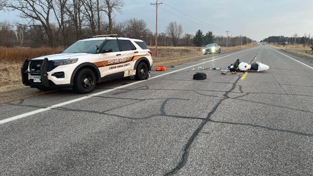 Motorcyclist injured after crash with Crow Wing County sheriff's deputy