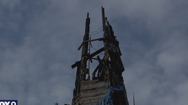 Leader of St. Paul church says it's condemned after steeple hit by lightning